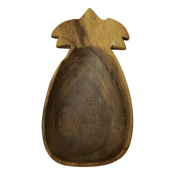 3 Vintage Hawaiian Monkey Pod Wooden Pineapple Bowls Handcrafted Trinket Decor - Picture 3 of 9